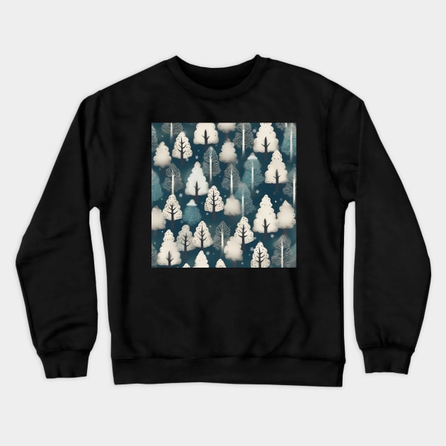 Chiyogami pattern, Japanese style trees Crewneck Sweatshirt by craftydesigns